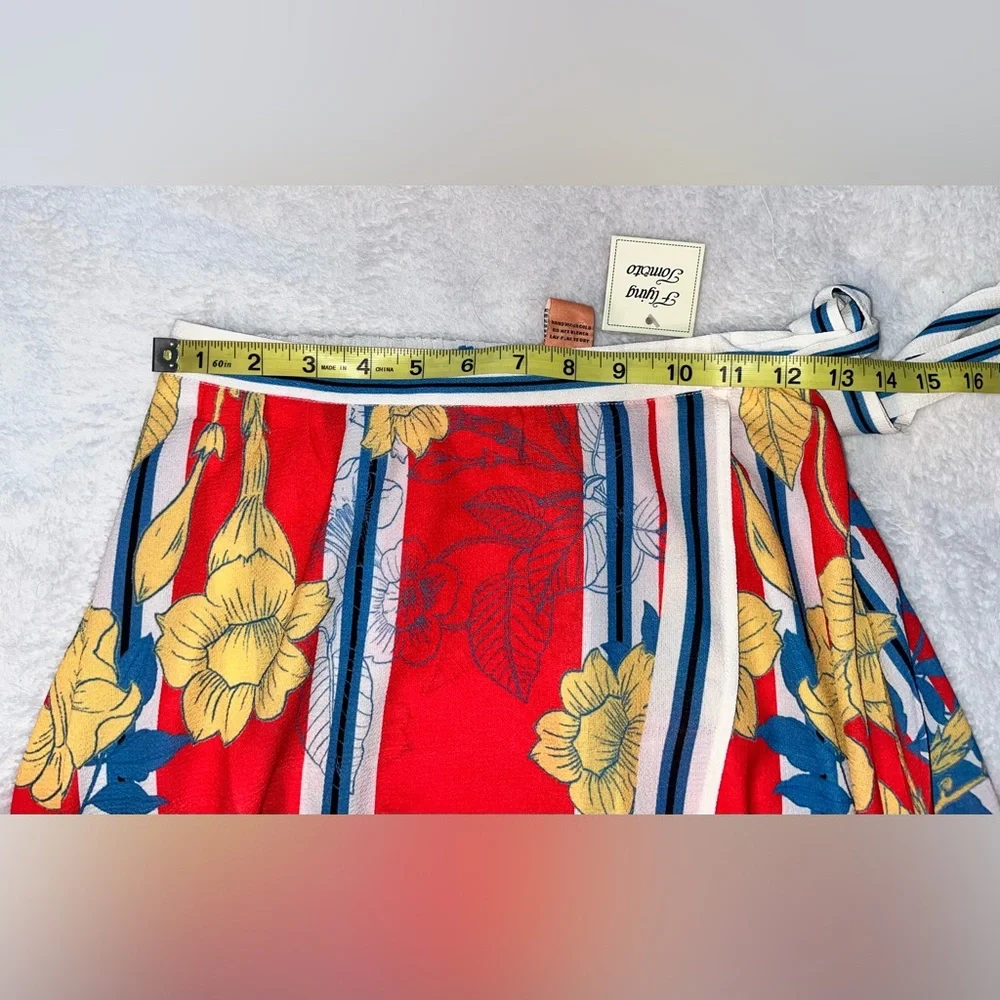 Flying Tomato Tropical Ruffle Wrap Skirt sz S NWT - Picture 4 of 6
